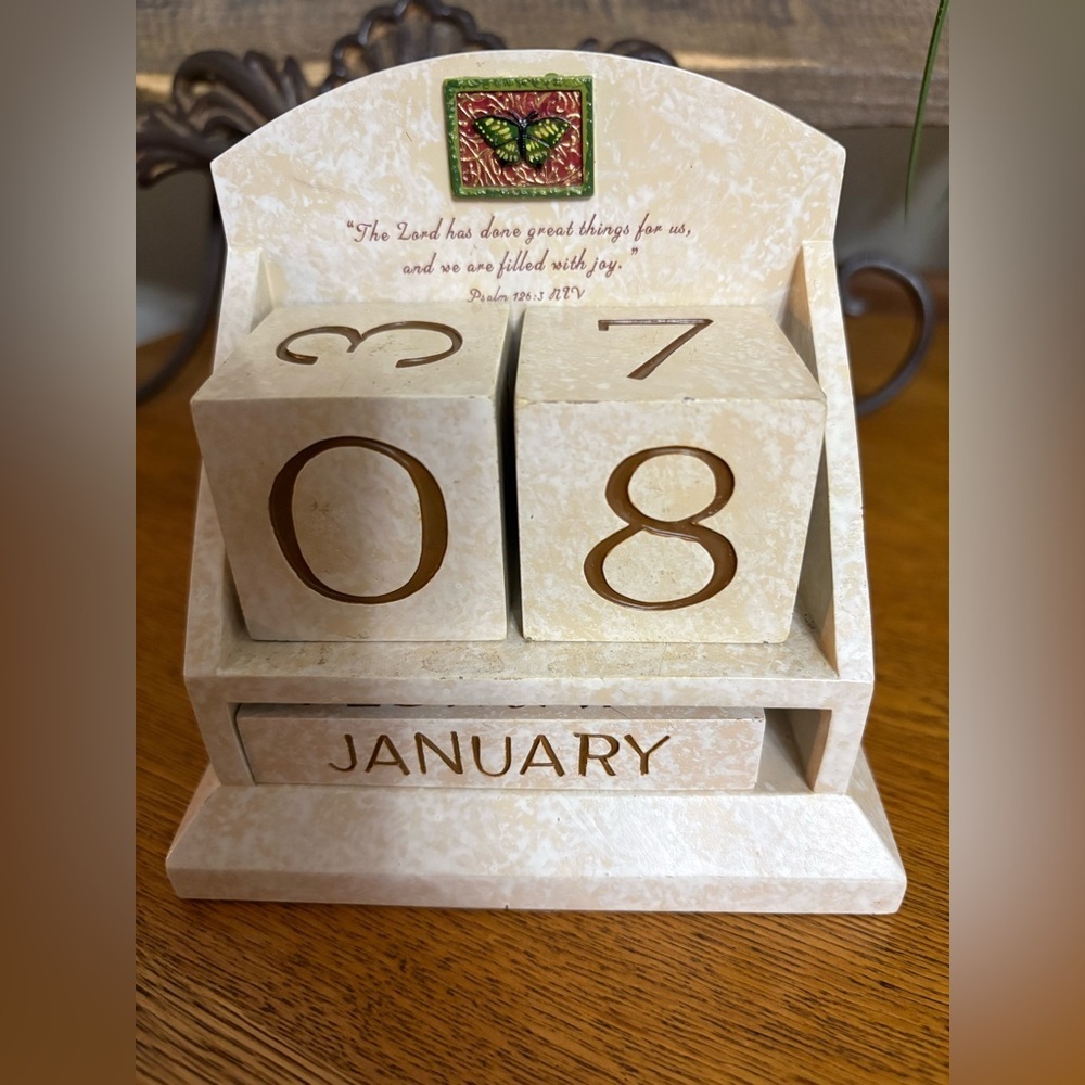 Hallmark Marjolein Bastin With Butterfly and Bible Verse Block Calendar 2003